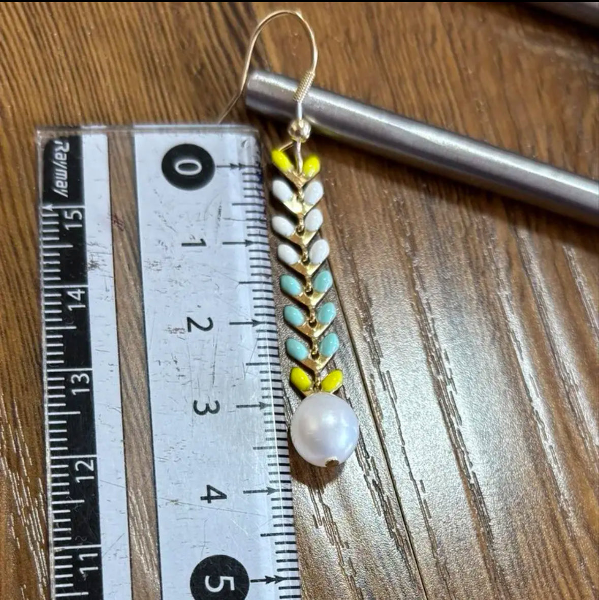 Handmade Lemon Leaf Drops earrings レモンリーフドロップ ピアス イヤリング TokyoBegums