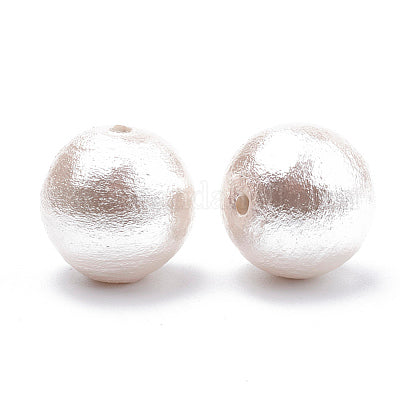 White cotton Pearl earrings with gold color frame TokyoBegums
