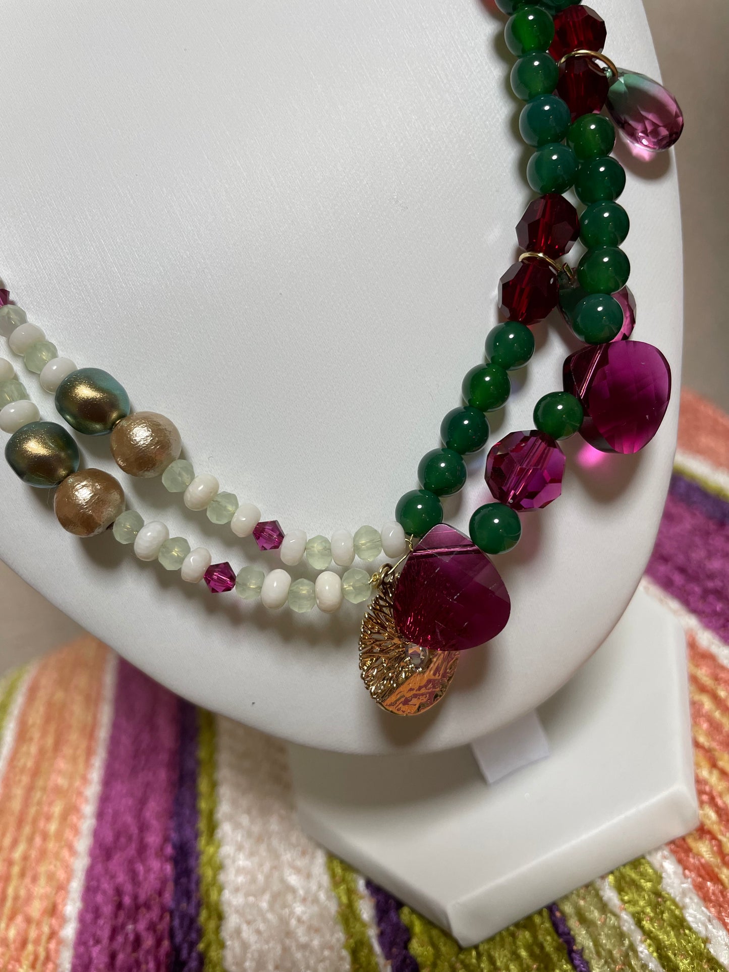 Double layer handmade beaded necklace TokyoBegums