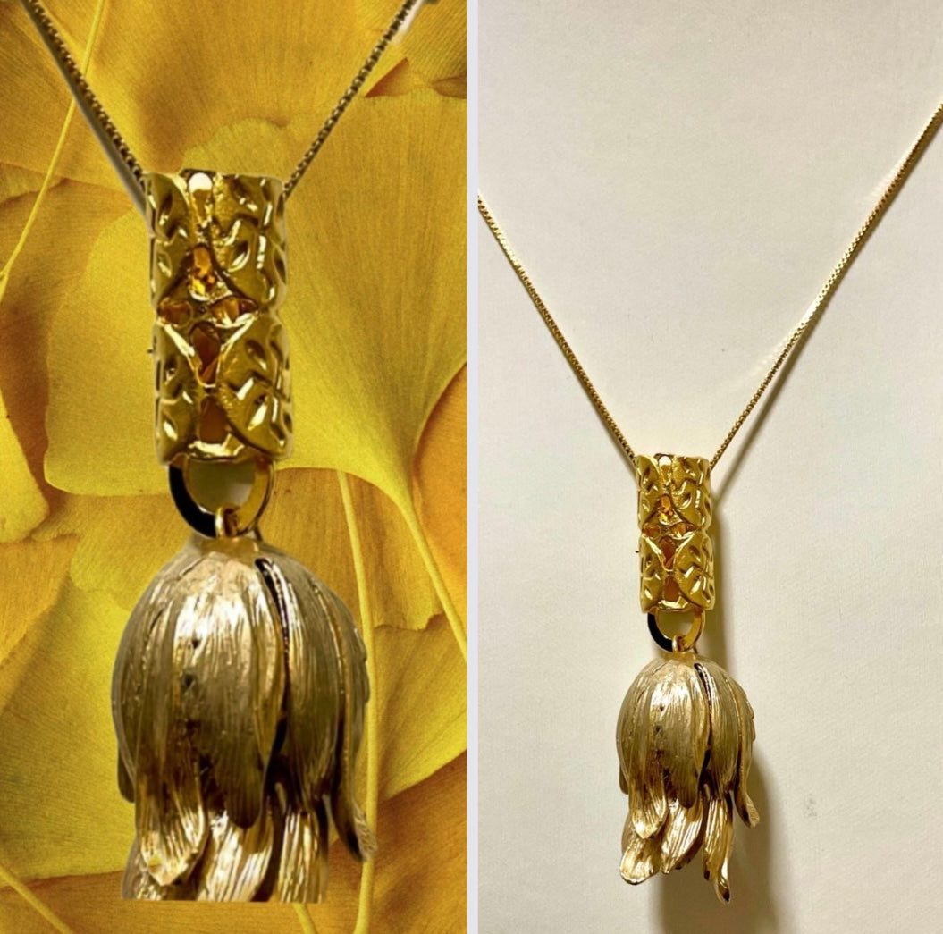 beautiful and finely crafted gold plated chain with lotus pendant TokyoBegums