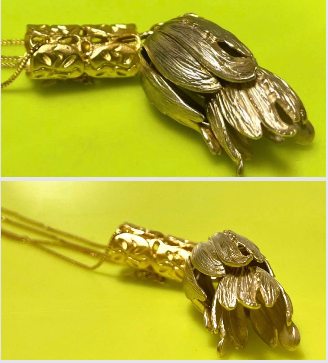 beautiful and finely crafted gold plated chain with lotus pendant TokyoBegums