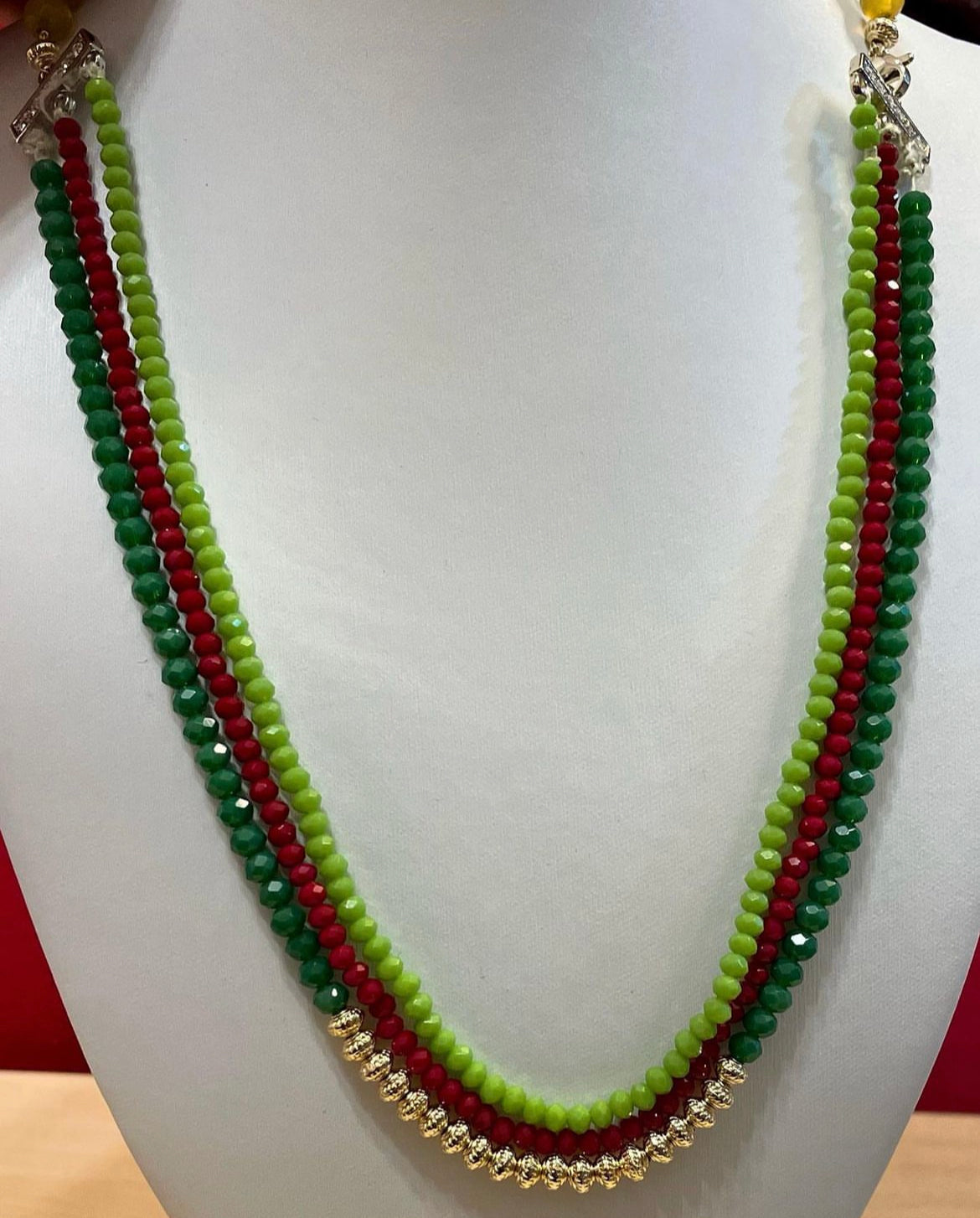 Handmade beads 3 colored layers necklace TokyoBegums