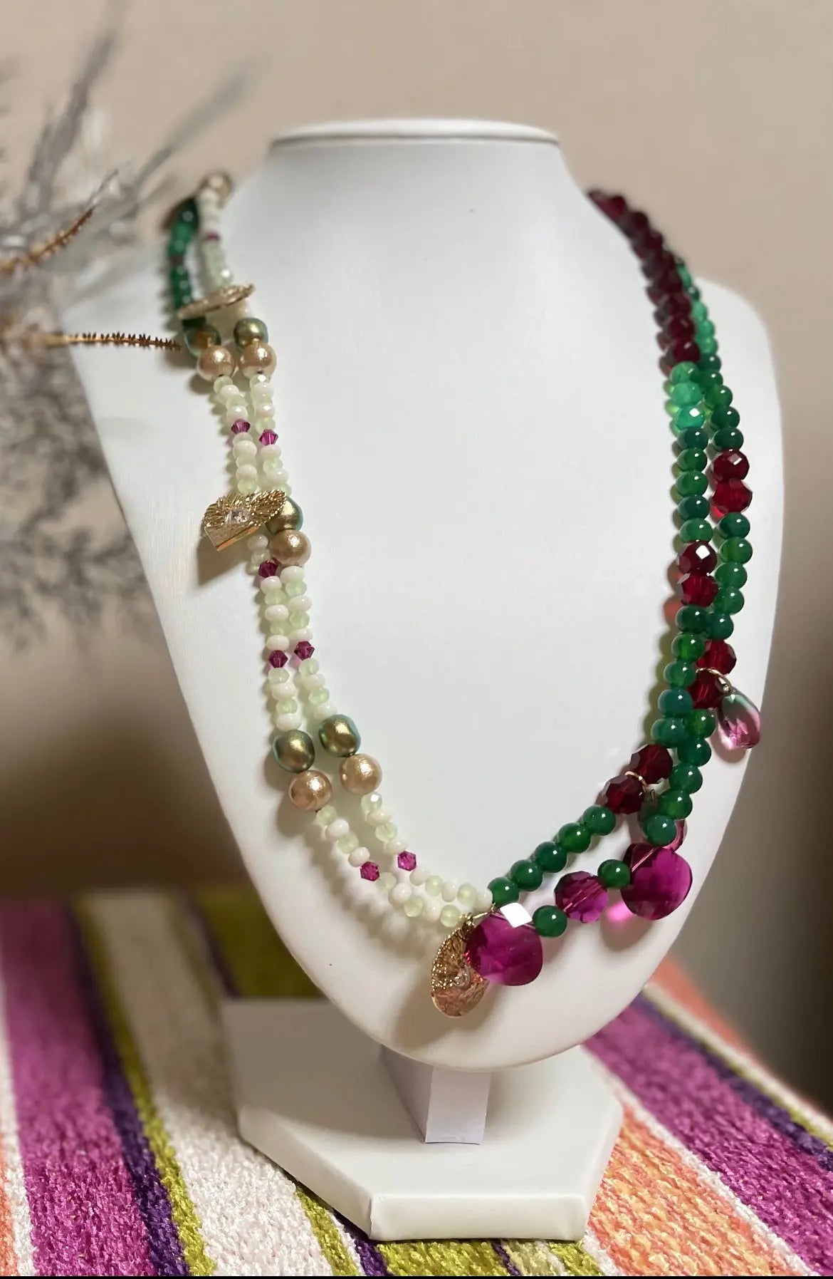 Double layer handmade beaded necklace TokyoBegums