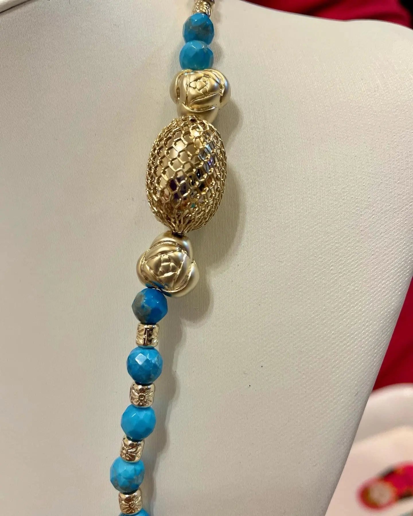 Leaf pendant beads necklace TokyoBegums