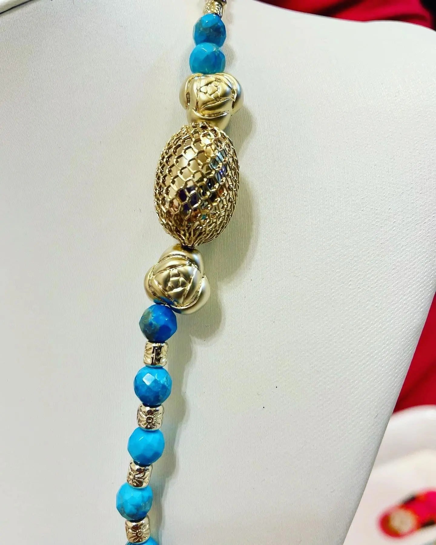 Leaf pendant beads necklace TokyoBegums