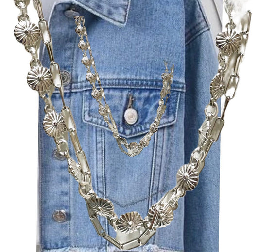 silver metallic chain
