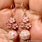 Mosaic shell and metal flower earrings モザイクシェルとメタルフラワーイヤリング TokyoBegums