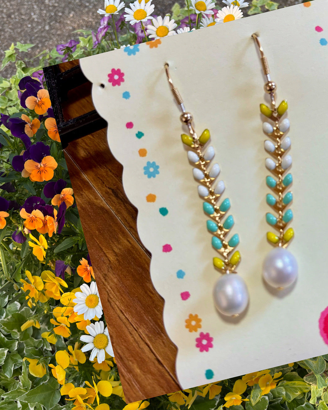 Handmade Lemon Leaf Drops earrings レモンリーフドロップ ピアス イヤリング TokyoBegums