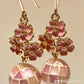 Mosaic shell and metal flower earrings モザイクシェルとメタルフラワーイヤリング TokyoBegums