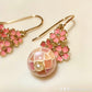 Mosaic shell and metal flower earrings モザイクシェルとメタルフラワーイヤリング TokyoBegums