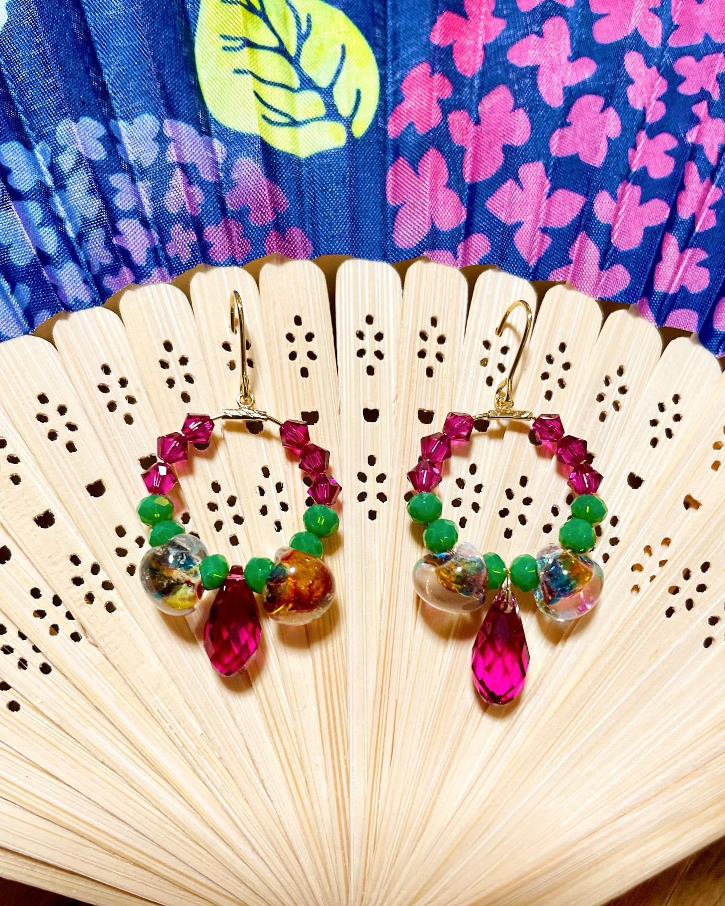 Colorful earrings/hoops