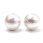 White cotton Pearl earrings with gold color frame TokyoBegums