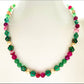 カラフルなビーズと宝石のネックレス ,colorful beads gemstones combination necklace TokyoBegums