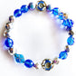 Handmade blue gemstones , silver beads bracelet TokyoBegums