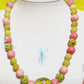 Fun combination of peach pink and green beads