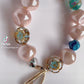 Beautiful baby pink and crystal beads !  Bracelet