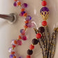 Peach/purple gold color beads bracelet