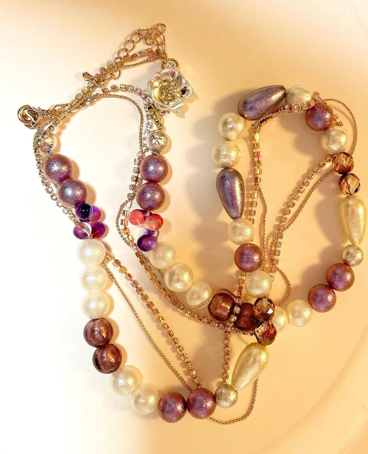 Beads-pearls-chain multi-use holder cum necklace