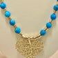 Leaf pendant beads necklace TokyoBegums
