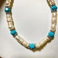 Fresh water pearls and turquoise beads TokyoBegums