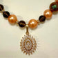 handmade fashion beads pearls  #necklace - brown  gold color TokyoBegums