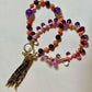 Peach/purple gold color beads bracelet TokyoBegums