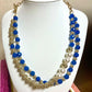 Blue and gold color beaded necklace TokyoBegums