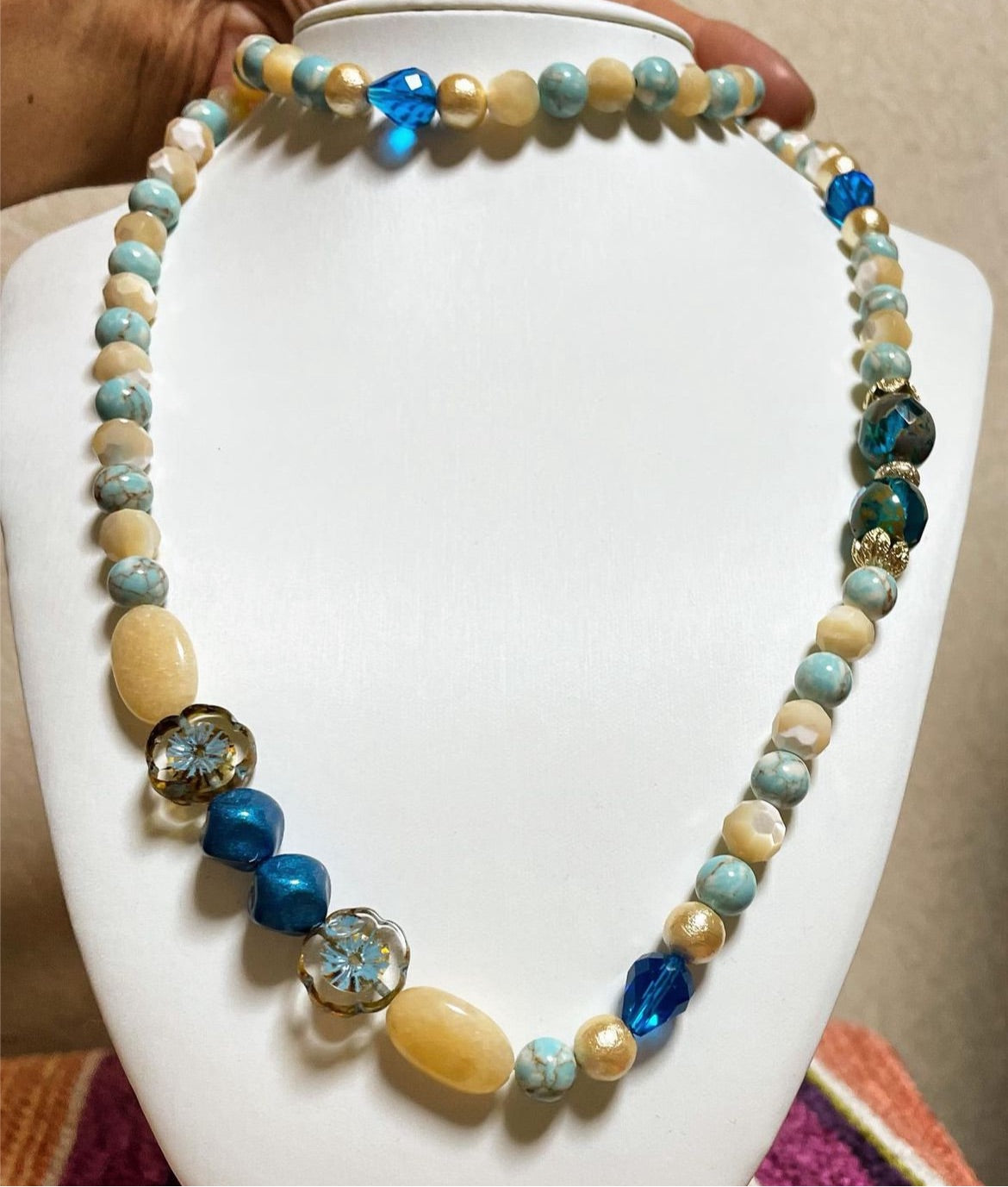 handmade beads crystals necklace
