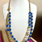 Blue and gold color beaded necklace TokyoBegums