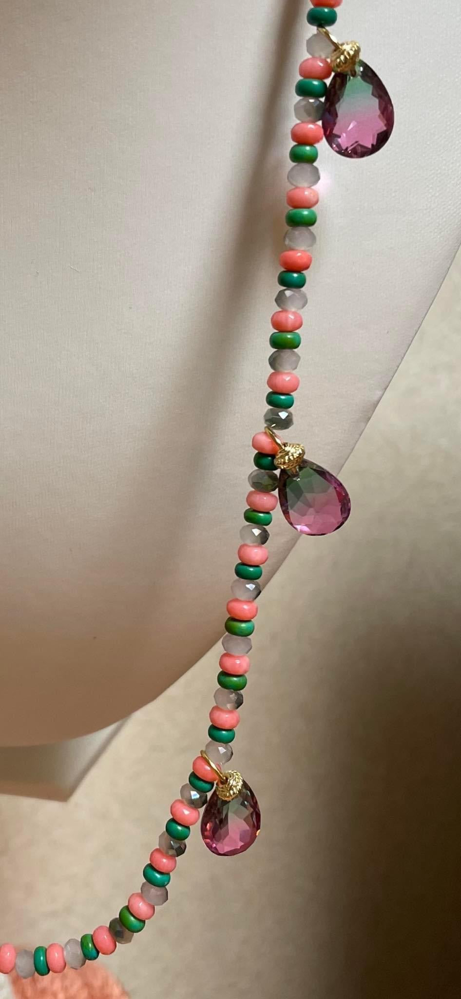 4 colored beads necklace